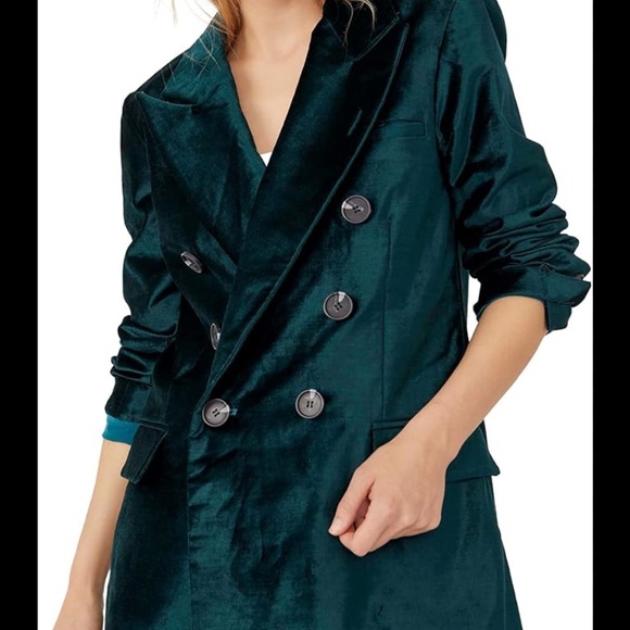 Free People Ashby velvet blazer - jade green NWT - Picture 2 of 9